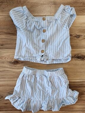 Joie Girls Light Blue Striped Two-Piece Set, XS(4)